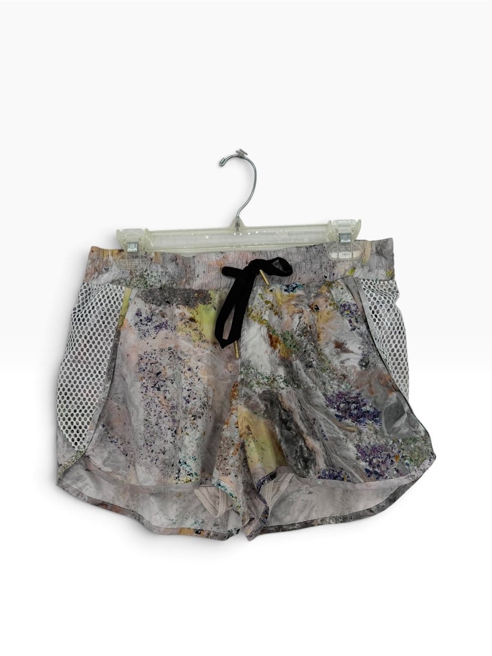 Alala Multicolor Abstract Print Athletic Shorts with Black Drawstring